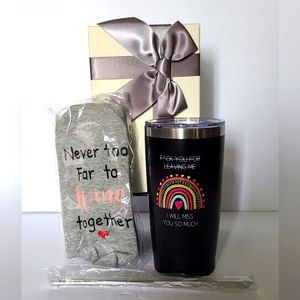 Going Away Gift Set For Coworker Stainless Steel Tumbler, Socks & Gift Box
